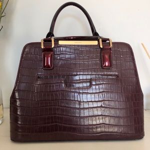 DUNE LONDON BURGUNDY SATCHEL